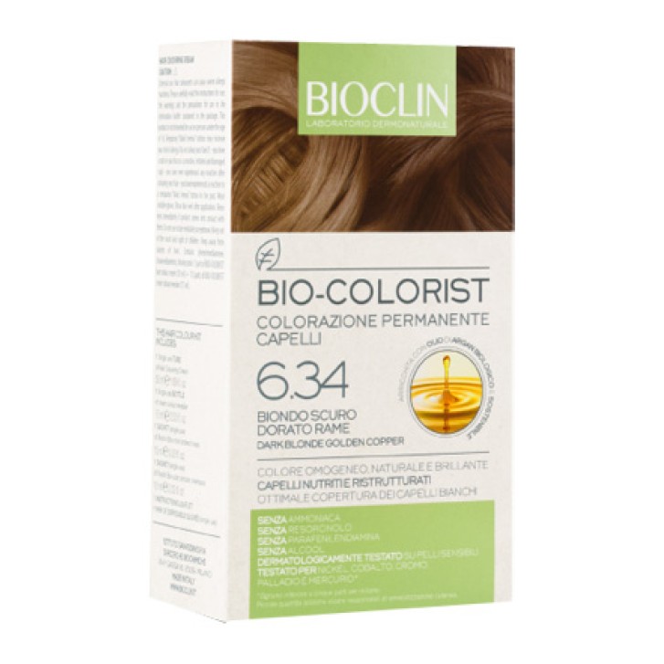 Bioclin Bio Colorist 6.34 Biondo Scuro Dorato Rame Tintura Naturale per Capelli