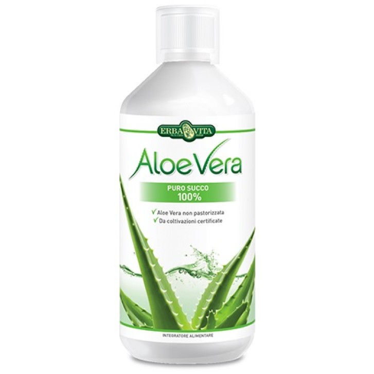 Erba Vita Aloe Vera Succo 100% 1000 ml - Integratore Depurativo
