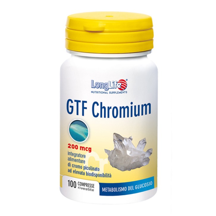 Longlife GTF Chrominum 100 Compresse - Integratore di Cromo Picolinato