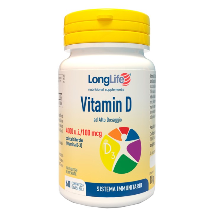 Longlife Vitamin D4000 U.I. 60 Compresse - Integratore Sistema Immunitario