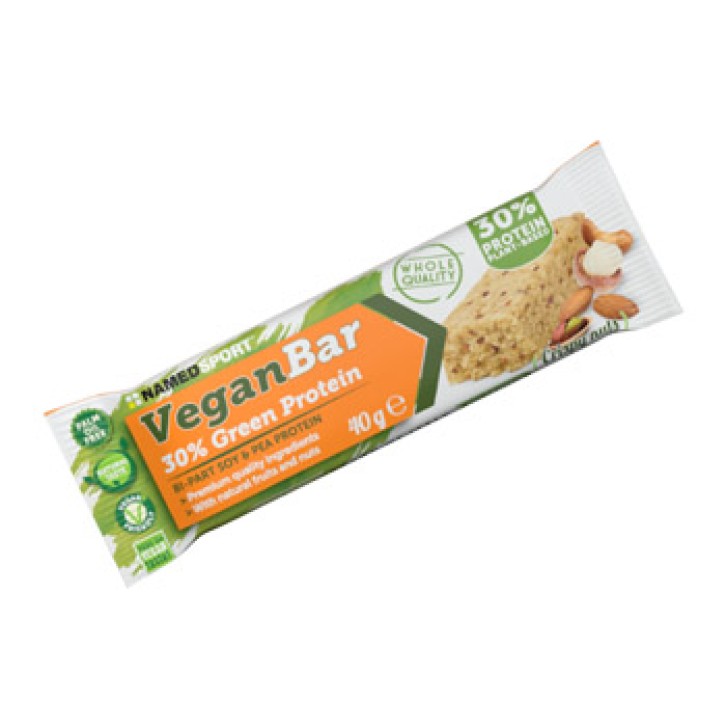 Named Sport Veganbar 30% Green Protein Crispy Nuts 40 grammi - Barretta Proteica