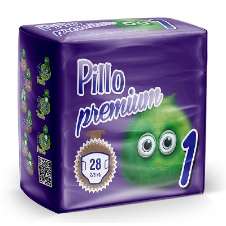 Pillo Premium Pannolini Misura 1 Newborn 2/5 Kg 28 pezzi