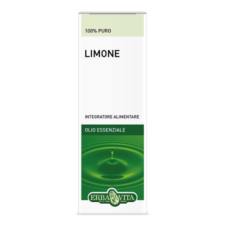 Erba Vita Olio Essenziale Limone 10 ml - Integratore Antibatterico e Depurativo