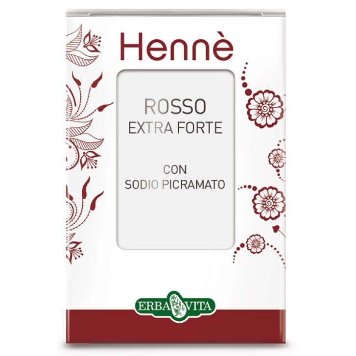 Erba Vita Henne' Colorante Capello Rosso Naturale Extra Forte - Tintura per Capelli