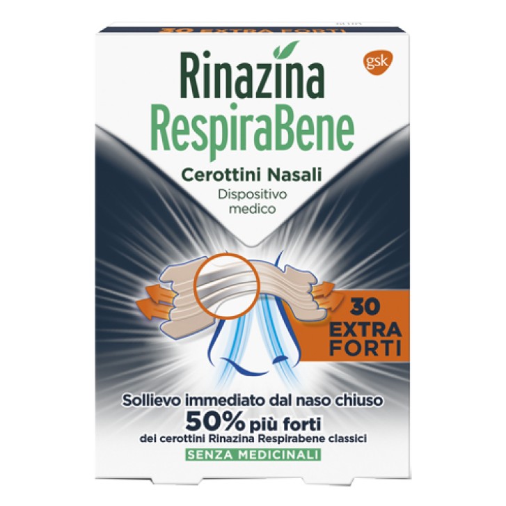 Rinazina RespiraBene Cerottini Nasali Extra Forte 30 pezzi