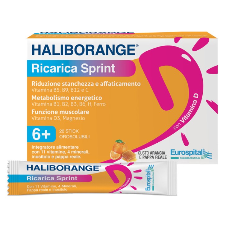 Haliborange Ricarica Sprint 20 Stick Pack - Integratore Tonico Energetico