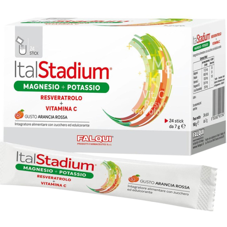 Falqui Italstadium Magnesio Potassio e Vitamina C 24 stick - Integratore Alimentare