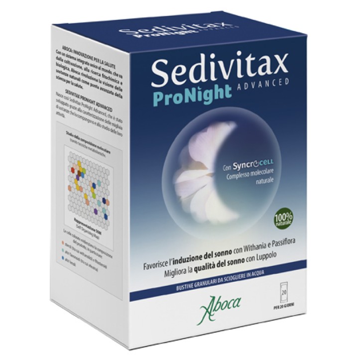 Aboca Sedivitax Pronight Advance 10 Bustine - Integratore Naturale per il Sonno