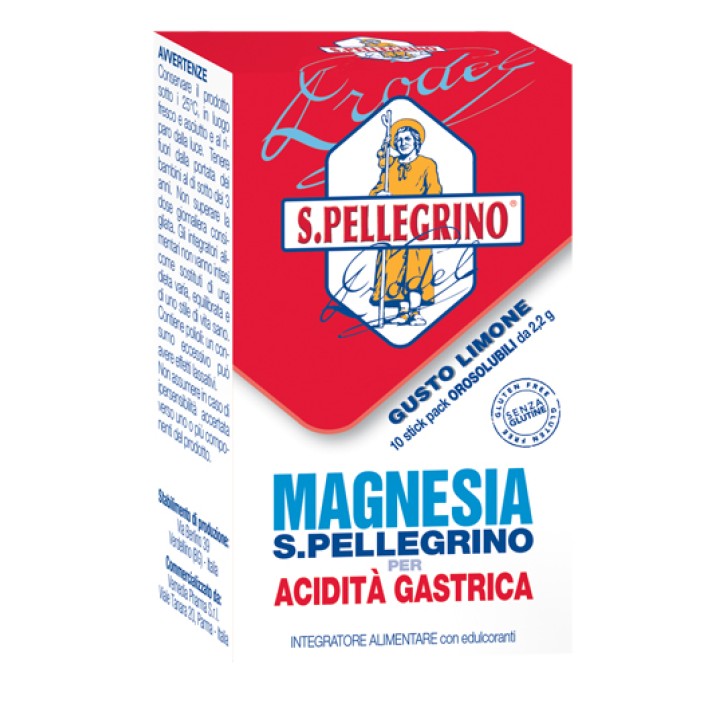 Magnesia San Pellegrino 10 Bustine - Integratore Acidità Gastrica
