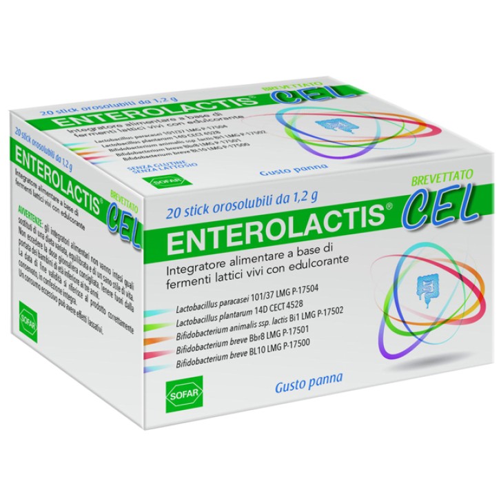 Enterolactis Cel 20 Stick Orosolubili - Integratore Fermenti Lattici Vivi
