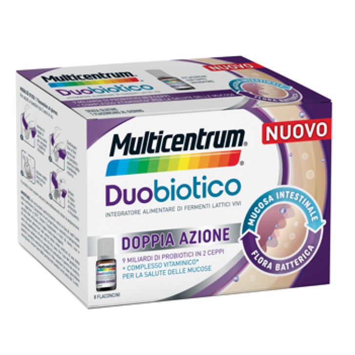 Multicentrum Duobiotico 8 Flaconcini - Integratore Benessere Intestinale