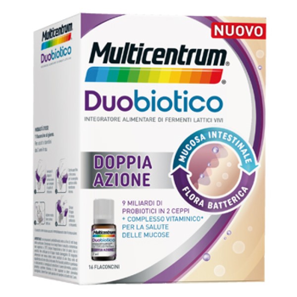 Multicentrum Duobiotico 16 Flaconcini - Integratore Benessere Intestinale