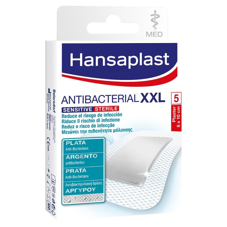 Hansaplast Sensitive Silver Cerotto XXL 8x10cm 5pz