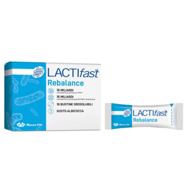 LactiFast Rebalance Viti 10 Stick Pack - Integratore Alimentare Probiotici e Fermenti Lattici