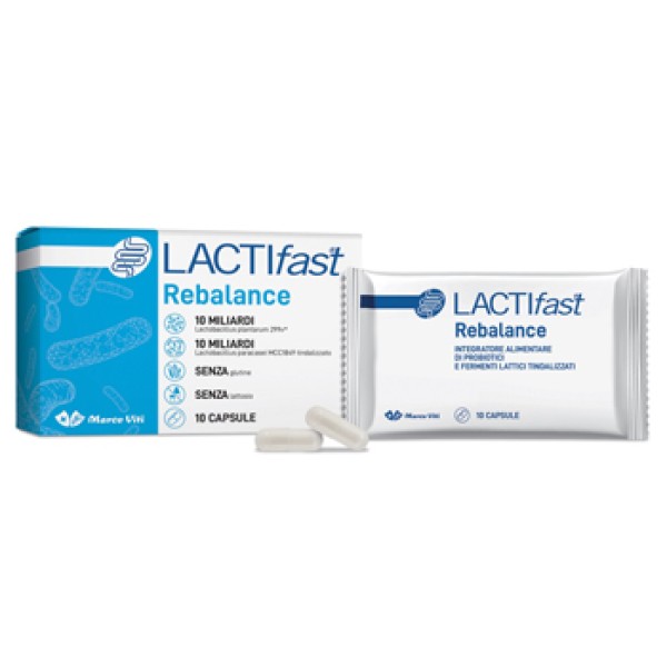 LactiFast Rebalance Viti 10 Capsule - Integratore Alimentare Probiotici e Fermenti Lattici