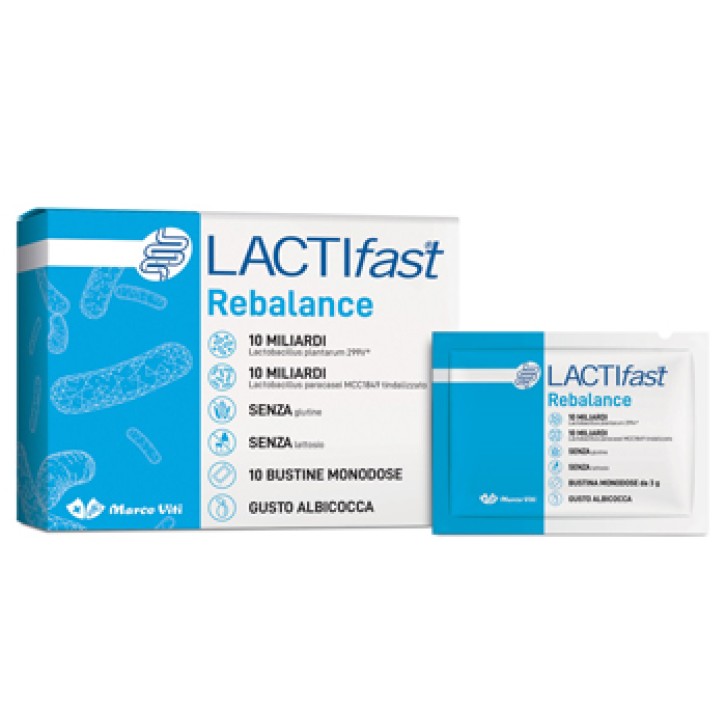 LactiFast Rebalance Viti 10 Bustine Monodose - Integratore Alimentare Probiotici e Fermenti Lattici