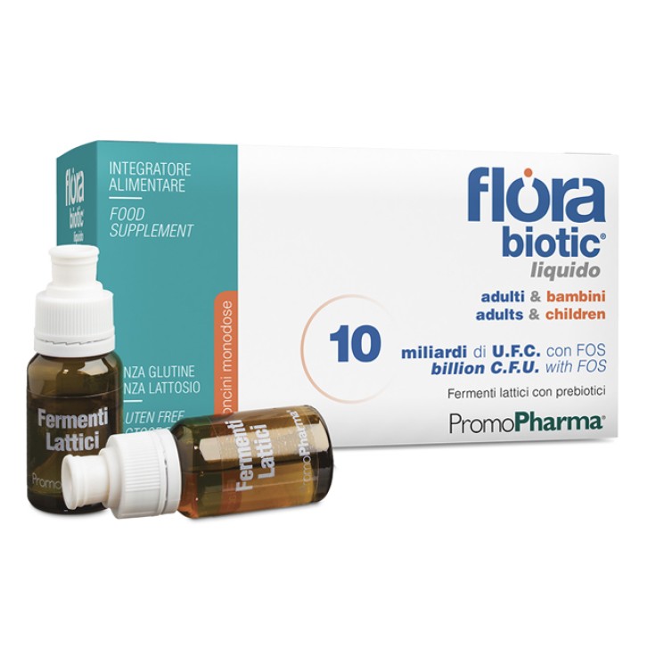 Flora Liquido Adulti e Bambini 10 Flaconcini PromoPharma - Integratore Alimentare