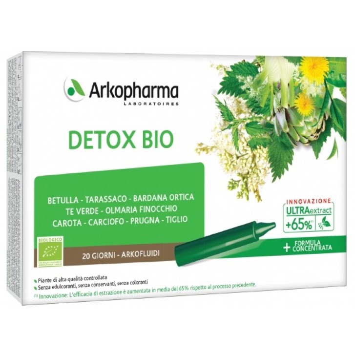Arkofluidi Detox Bio 20 Flaconcini - Integratore Depurativo e Drenante