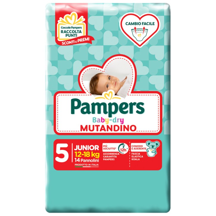 Pampers Baby Dry Mutandino Junior Misura 5 14 pezzi