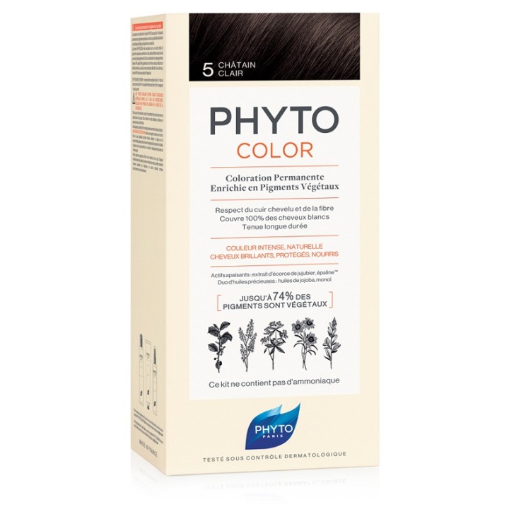 Phytocolor 5 Castano Chiaro - Tintura Permanente per Capelli