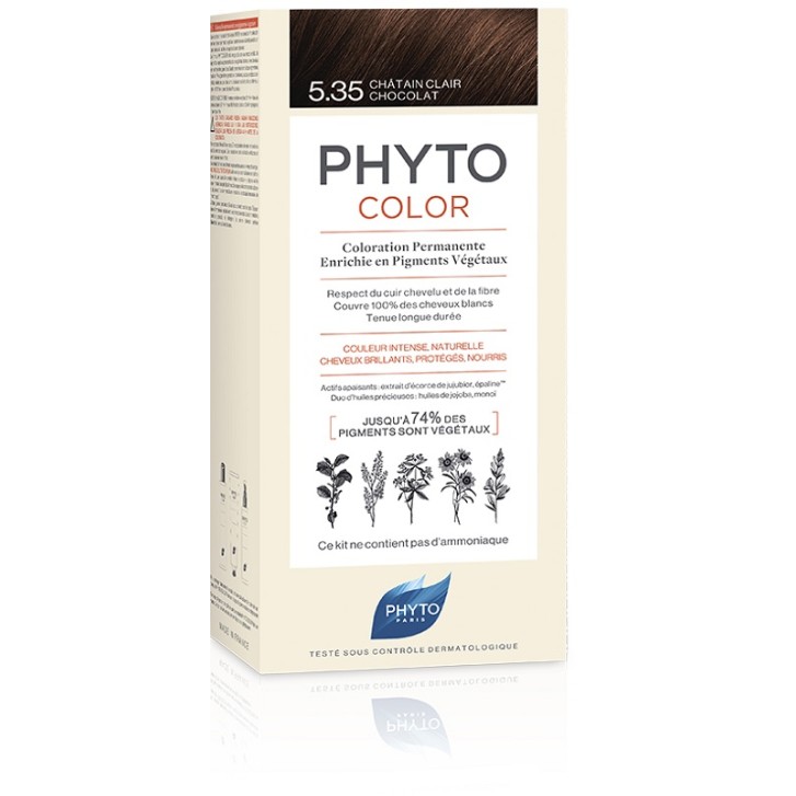 Phytocolor 5.35 Castano Chiaro Cioccolato - Tintura Permanente per Capelli