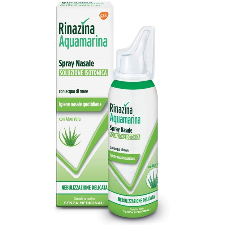 Rinazina Aquamarina Spray Nasale Isotonico con Aloe Vera 100 ml