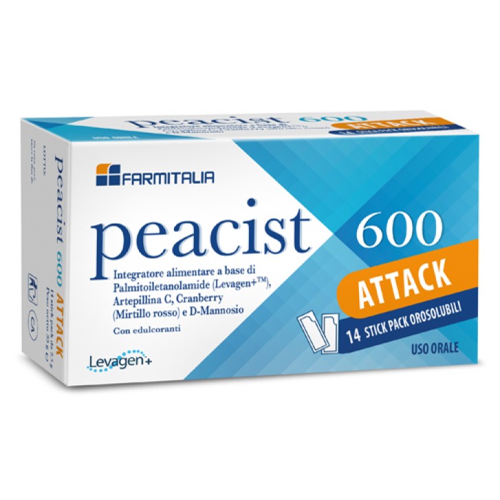 Peacist 600 Attack 14 Bustine - Integratore per Infezioni Vie Urinarie
