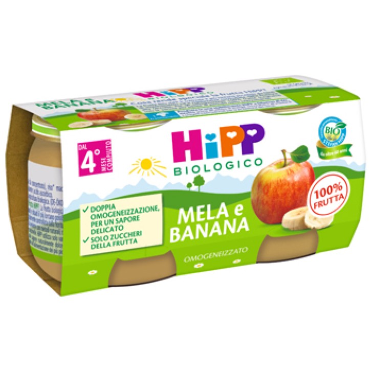 Hipp Bio Omogeneizzato Mela e Banana 2 x 80 grammi