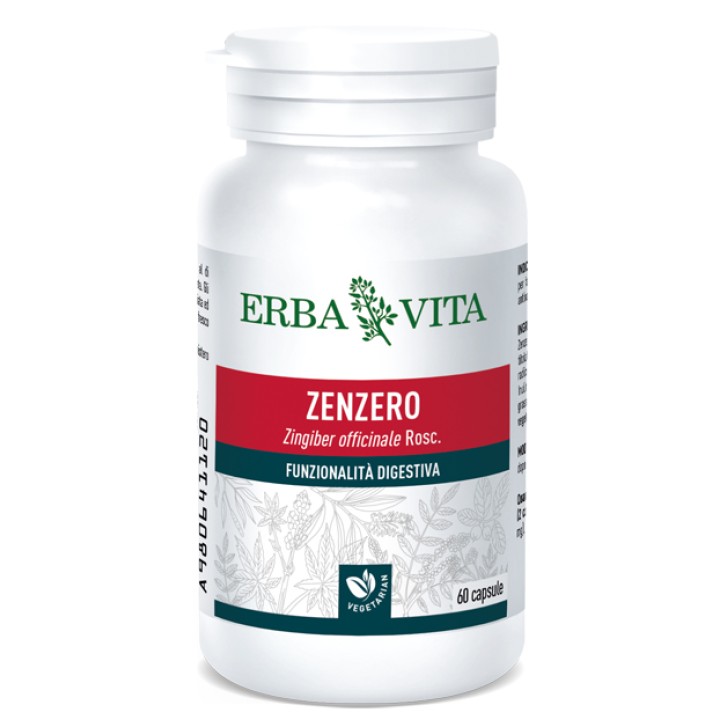 Erba Vita Zenzero 60 Capsule - Integratore Digestivo 500 mg
