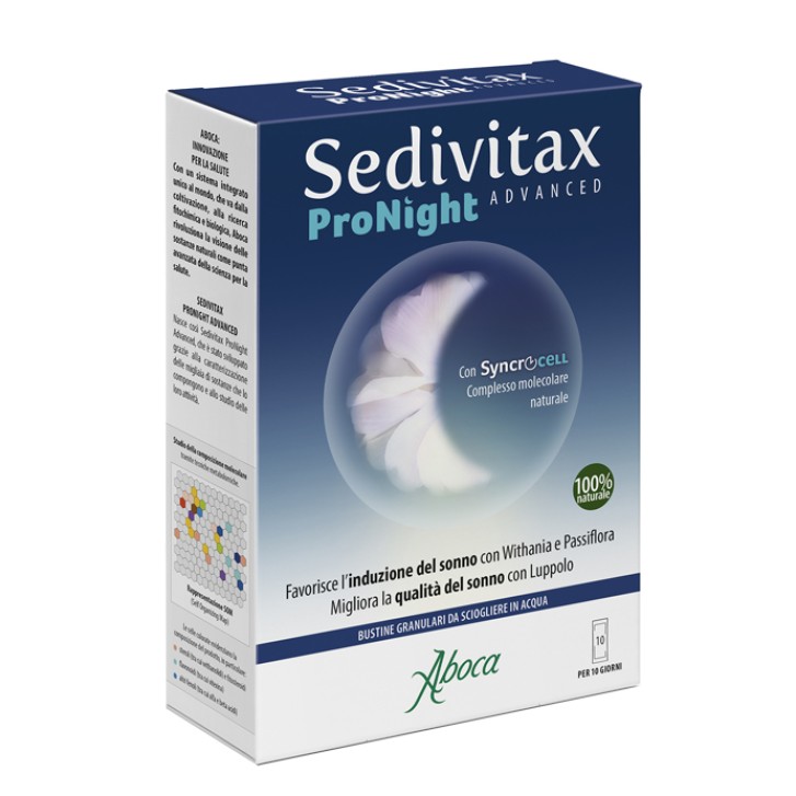 Aboca Sedivitax Pronight Advance 10 Bustine - Integratore Naturale per il Sonno