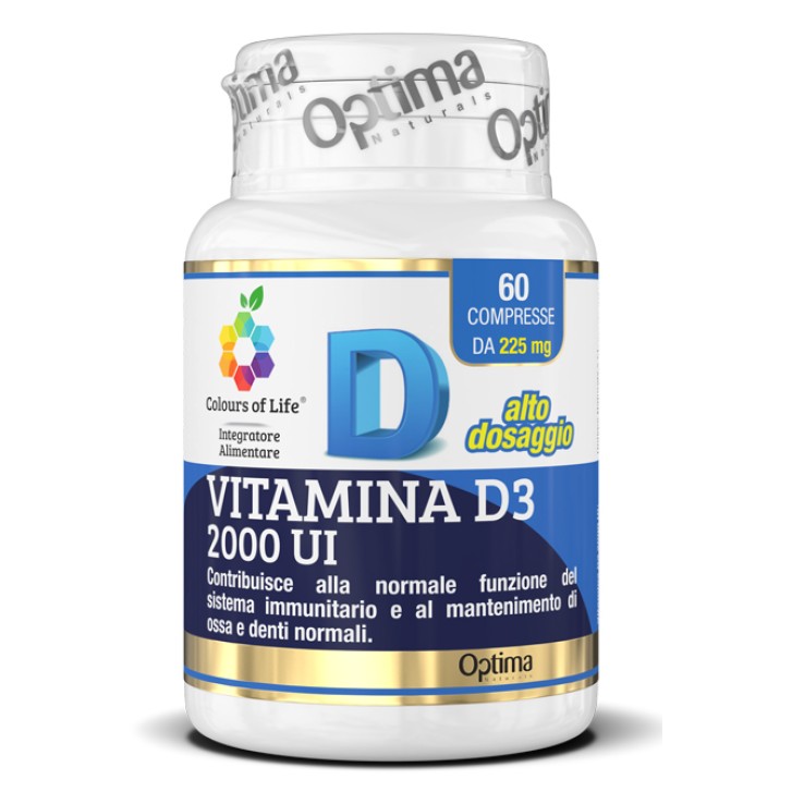 Optima Colour of Life Vitamina D3 2000 U.I. 60 Compresse - Integratore Difese Immunitarie