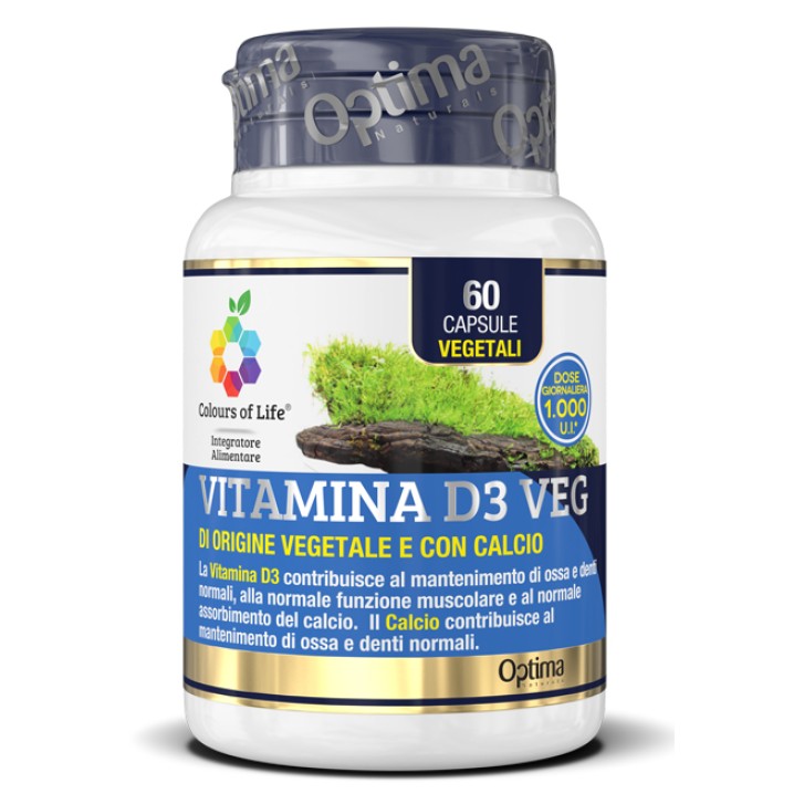 Optima Colours of Life Vitamina D3 60 Capsule - Integratore Ossa e Denti Normali