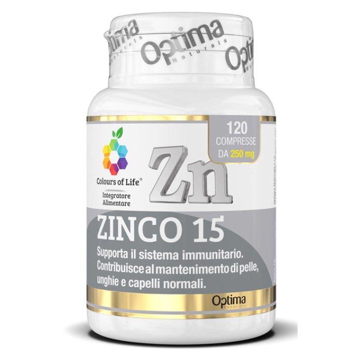 Optima Colour of Life Zinco 15  120 Compresse - Integratore Sali Minerali