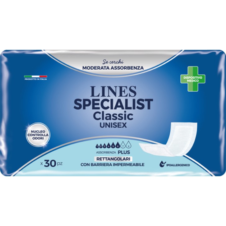 Lines Specialist Classic Pannoloni Sagomati Unisex Maxi (30 pz) a € 13,91  (oggi)