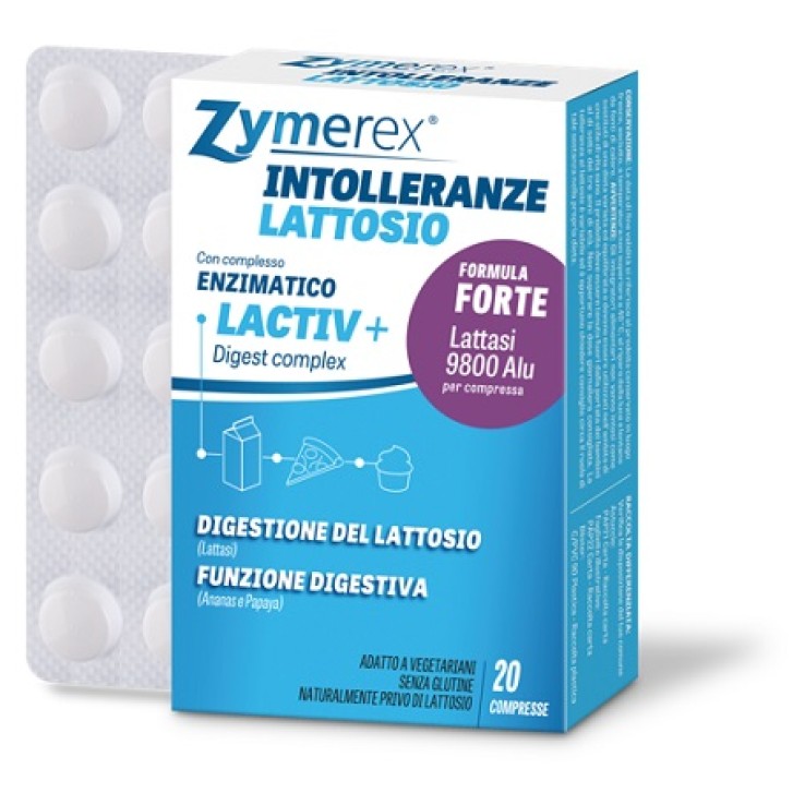 Zymerex Intolleranze 20 Compresse - Integratore Digestione Lattosio