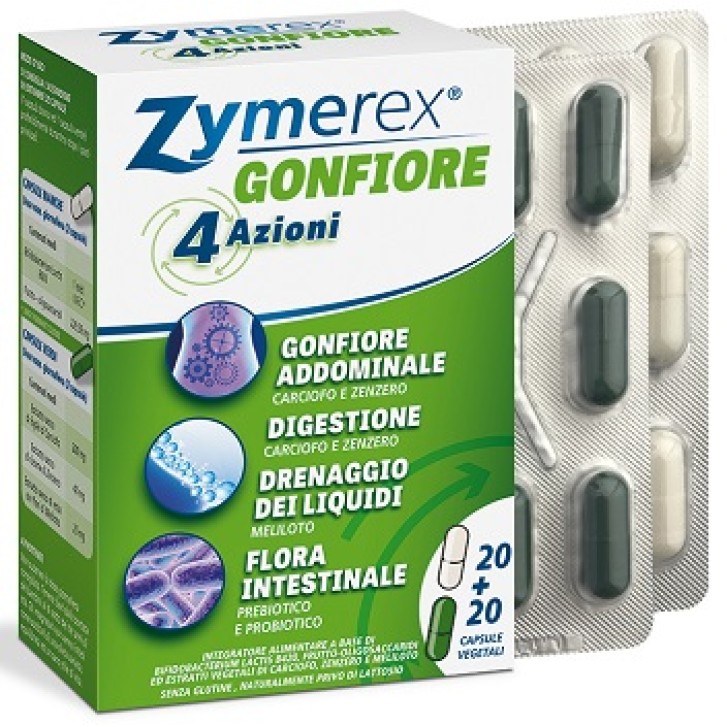 Zymerex Gonfiore 40 Capsule - Integratore Prebiotici e Probiotici