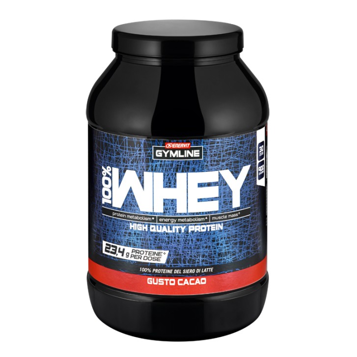 Enervit Gymline 100% Whey Proteine Concentrate Cacao 900 grammi - Integratore Proteico