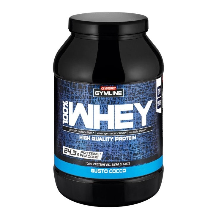 Enervit Gymline 100% Whey Proteine Concentrate Cocco 900 grammi - Integratore Proteico