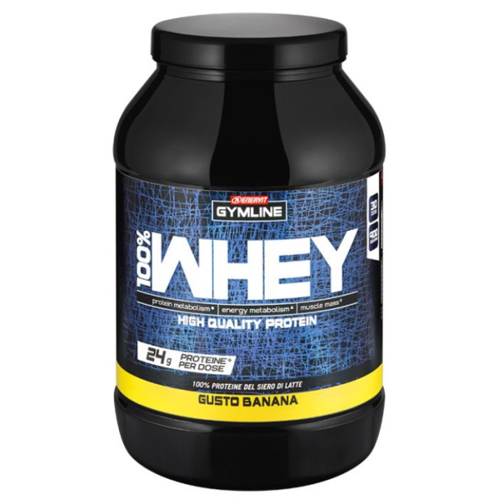 Enervit Gymline 100% Whey Proteine Concentrate Banana 900 grammi - Integratore Proteico