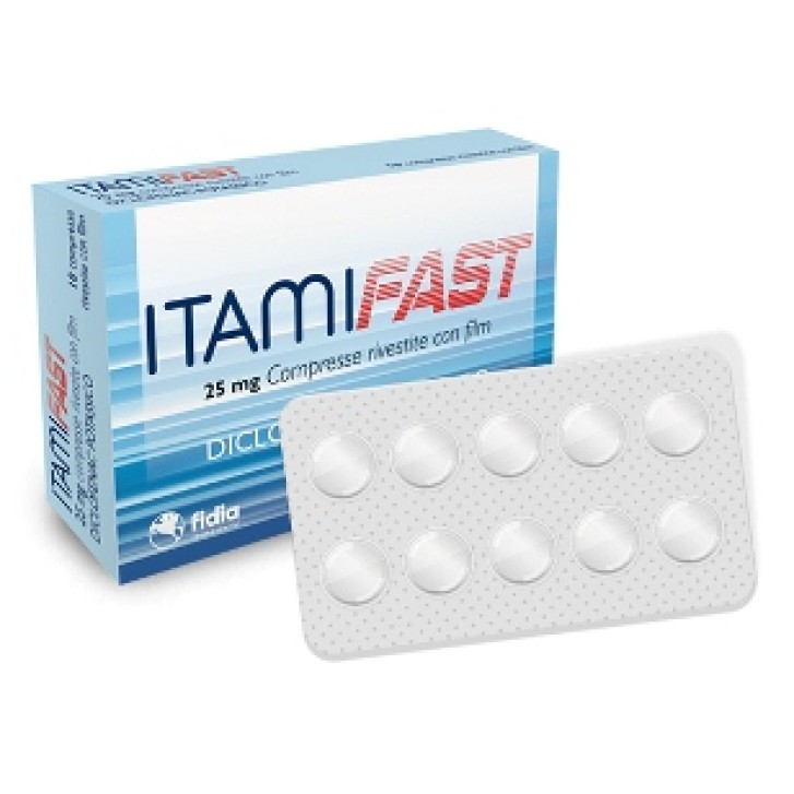 Itamifast 25 mg Diclofenac Potassico Analgesico 10 Compresse Rivestite