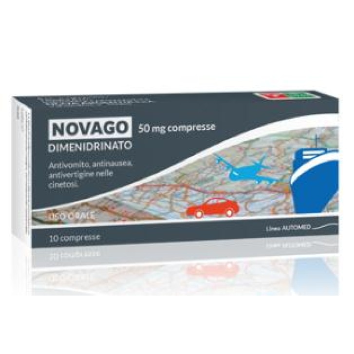 Nova Argentia Novago 50 mg Dimenidrinato Antinausea 10 Compresse
