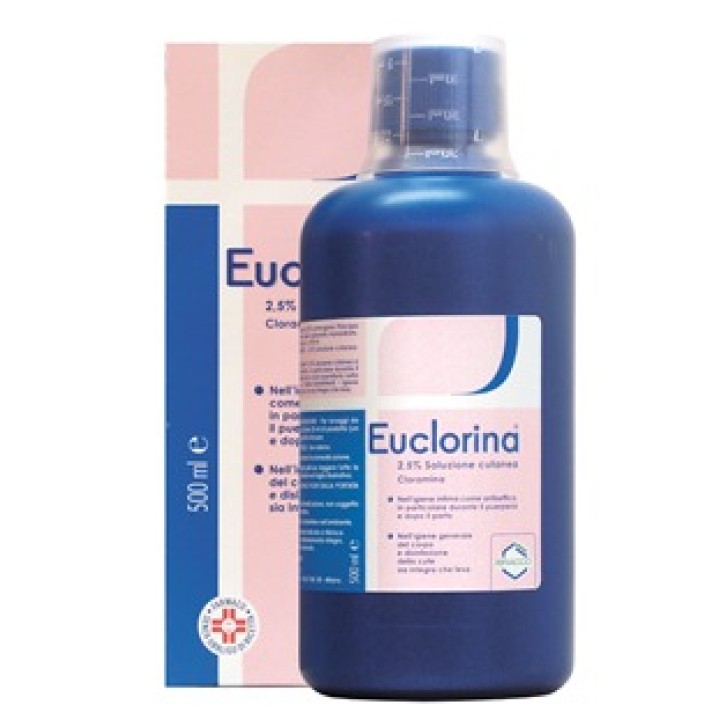 Euclorina 2,5% Cloramina Disinfettante 1 Flacone 500 ml con Misurino