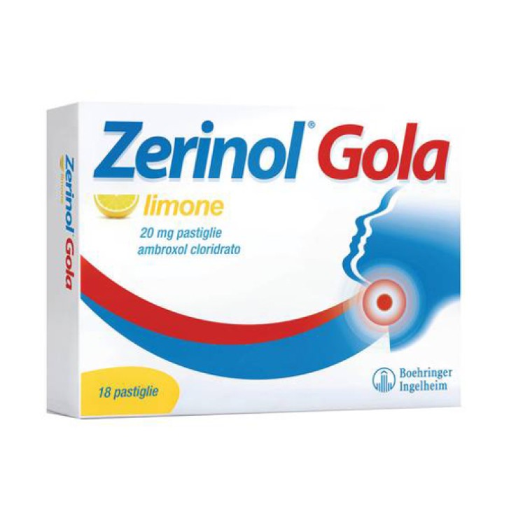Zerinol Gola Limone 20mg Ambroxolo 18 Caramelle