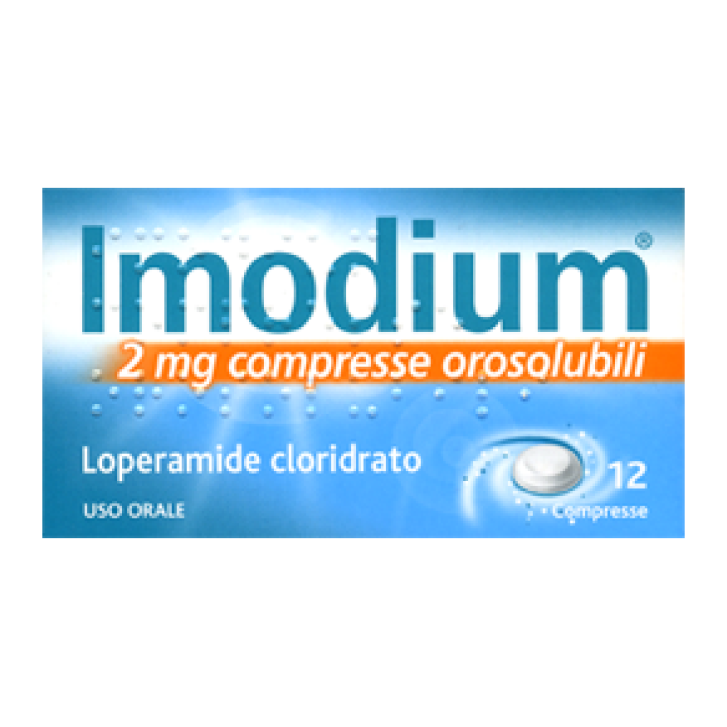 Imodium 2 mg Loperamide Cloridrato Diarrea 12 Compresse Orosolubili