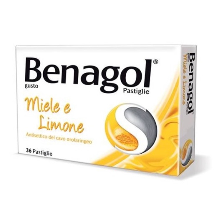 Benagol Pastiglie Limone e Miele Antisettico Cavo Orale 36 Pastiglie