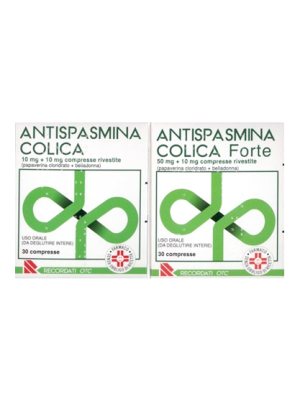Antispasmina Colica 10 mg + 10 mg Papaverina Belladonna 30 Compresse Rivestite