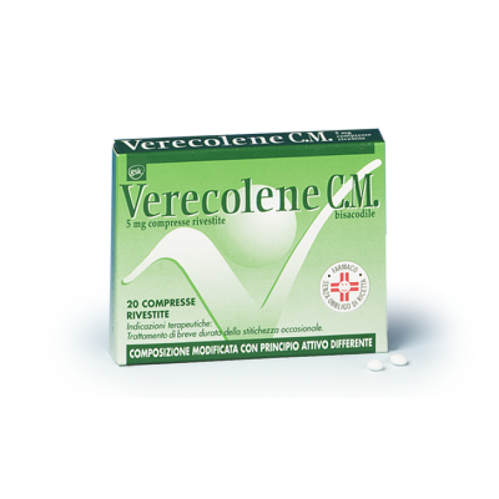 Verecolene C.M. 5 mg Bisacodile Stitichezza Occasionale 20 Compresse Rivestite