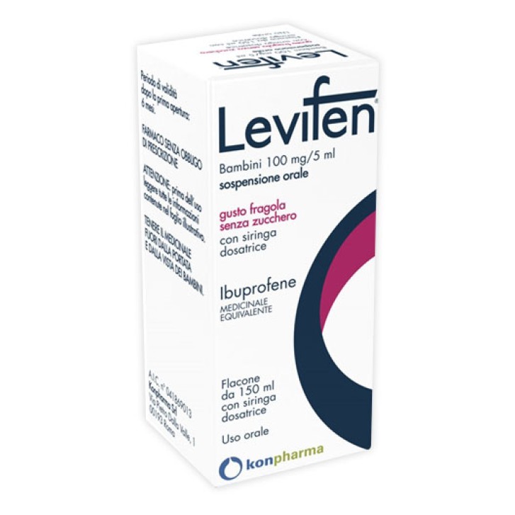 Levifen Sospensione Orale Gusto Fragola 100 mg/5 ml