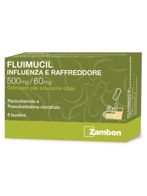 Fluimucil Influenza e Raffreddore 500mg/60mg 8 Bustine