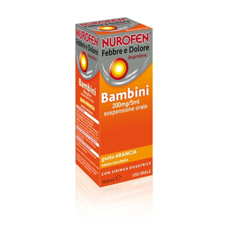 Nurofen Febbre e Dolore Bambini Ibuprofene Sospensione Orale Arancia 100 ml
